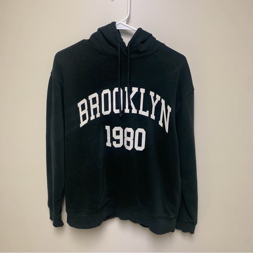 Zara Black Brooklyn 1980 Logo 100% Cotton Hoodie